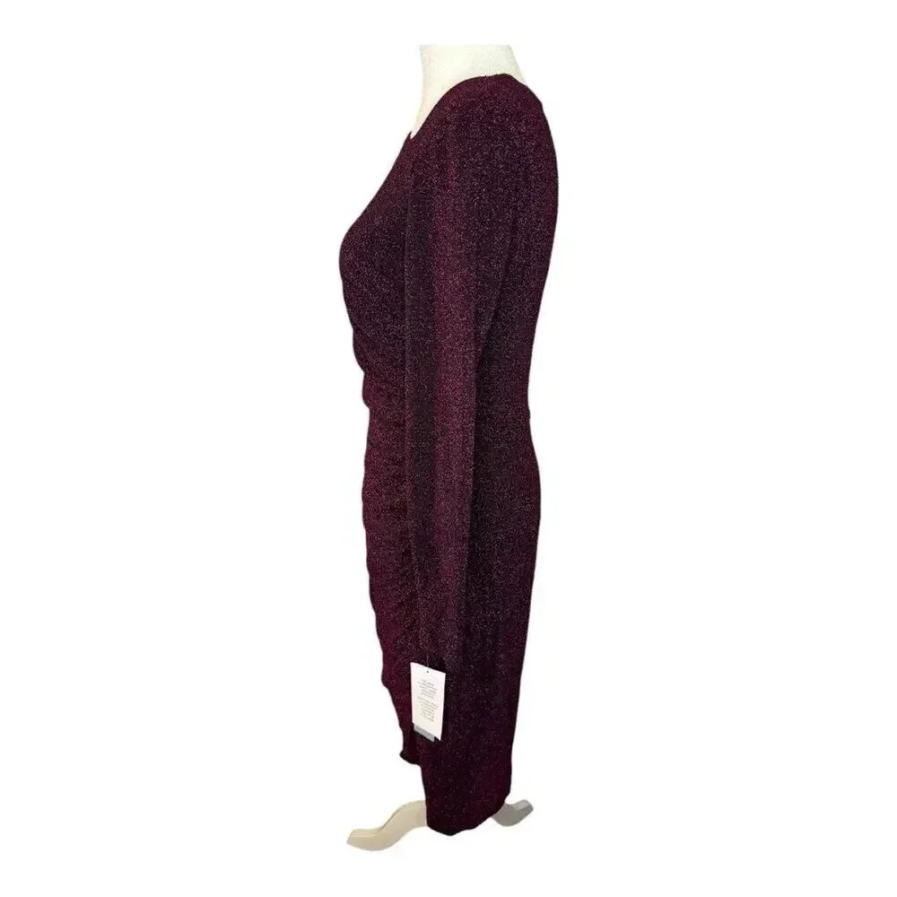 NEW London Times For Maggy London Dovana Magenta Sparkle Lurex Dress Size 4 NWT - Picture 2 of 8